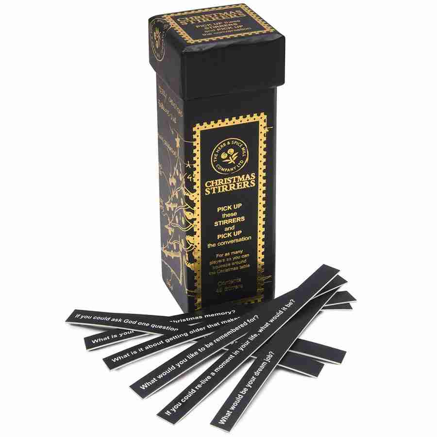 Herb & Spice Christmas Table Stirrers Black and Gold